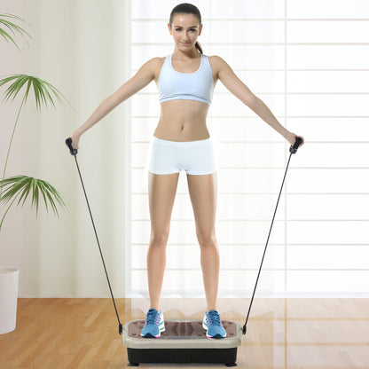 Vibration Plate Exercise Machine, Quiet Vibrating Plate for Weight Loss and Lymphatic Drainage with Resistance Bands, Remote Control, 99 Speed Levels