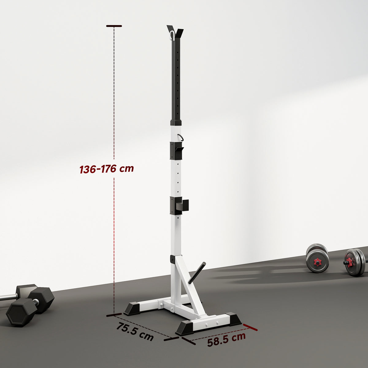 Weights Bar Barbell Rack Squat Stand Adjustable Portable Weight Lifting Max Load 200kg, Suitable For Home Gym Training Work Out
