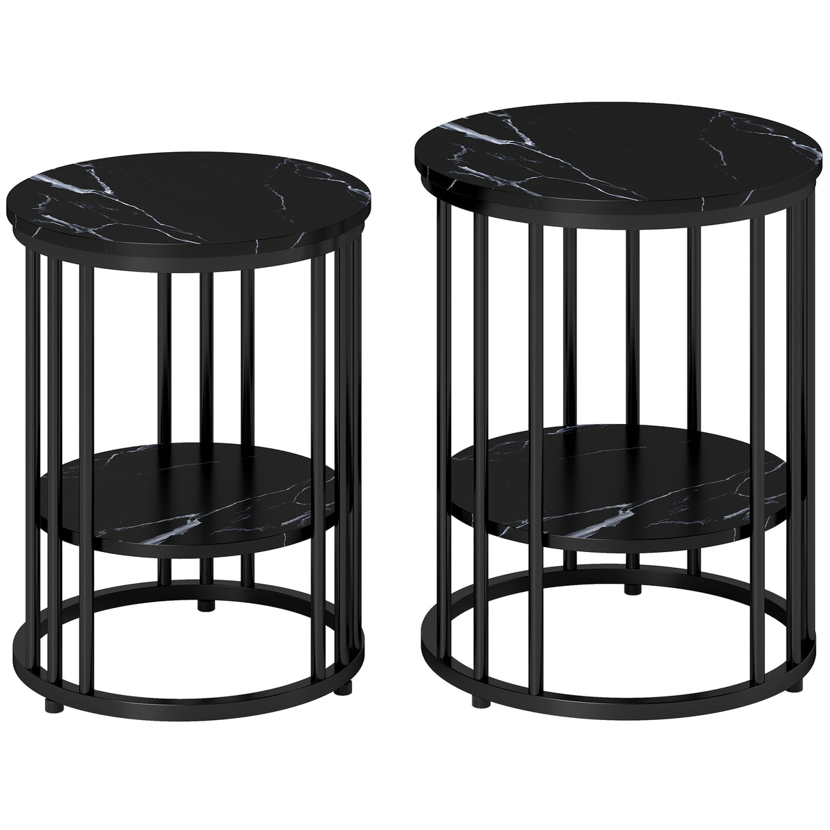 Set of Two Marble-Effect Coffee Tables
