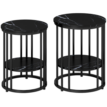 Set of Two Marble-Effect Coffee Tables