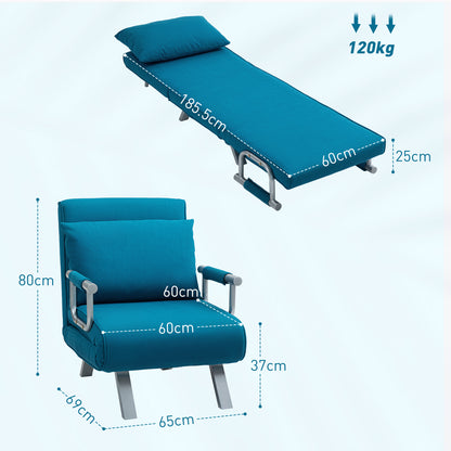 4-in-1 Faux Suede Chair Bed