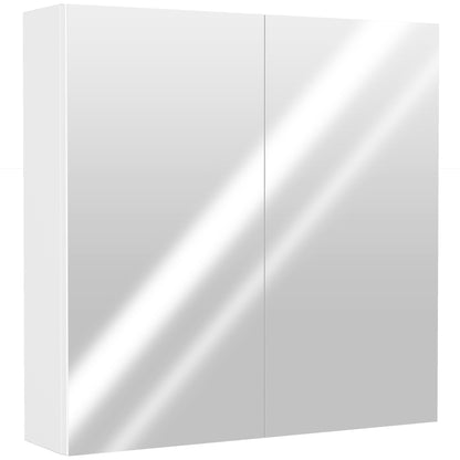 60 x 15 cm Double Door Bathroom Mirror Cabinet - White