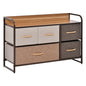 5-Drawer Dresser, 2-Tier Storage Organizer, Tower Unit for Bedroom Hallway Closets with Steel Frame Wooden Top