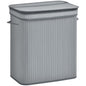 100L Natural Wood Laundry Basket A Compartment w/Flip Lid Removable Lining Handles Board Base Foldable Durable Water-Resistant Dirty Clothes Storage Home Organisation Grey