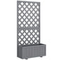 Wood Planter with Trellis for Climbing Plants, Raised Bed, Planter Box with Drainage Holes to Grow Herbs Flowers, Grey