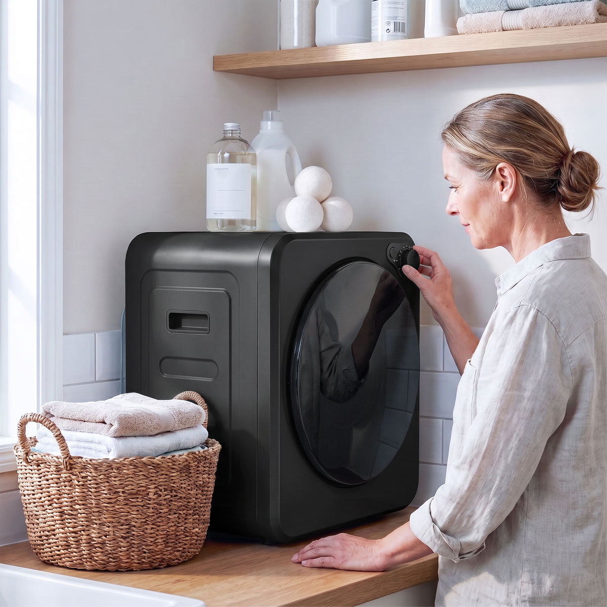 4kg Front Load Laundry Dryer, Portable Clothes Dryer with 2 Power Modes, 400W/800W