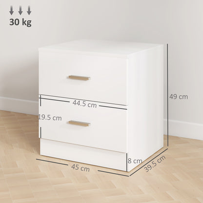 Modern Bedside Table, Beside Cabinet with 2 Drawers, for Bedroom, Living Room