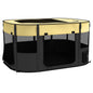 Foldable Dog Pen with Storage Bag for Indoor/Outdoor Use, Portable Pet playpen, with Ground Stakes - Yellow