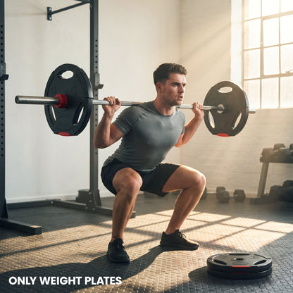 Weight Plates Set, with Two 5kg and Two 2.5kg weights, Black