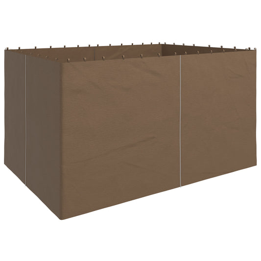 4 Pack Replacement Gazebo Curtains Privacy Panel for Most 3 x 4m Gazebo Canopy Pavillion Outdoor Shelter Sidewalls Accessories Dark Brown
