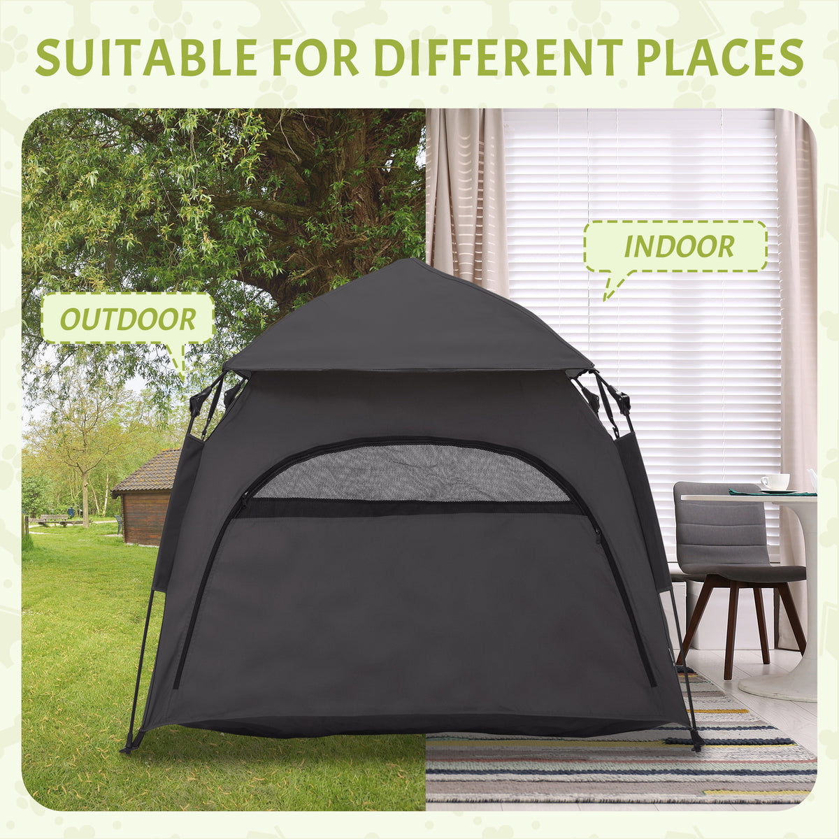 Foldable Dog Cat Tent with Water-Resistant Oxford, Carry Bag for Extra Large Dog