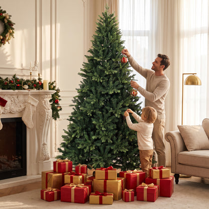 Artificial Christmas Tree, Hinged Xmas Tree with 3834 PE & PVC Branch Tips, 7ft, Green