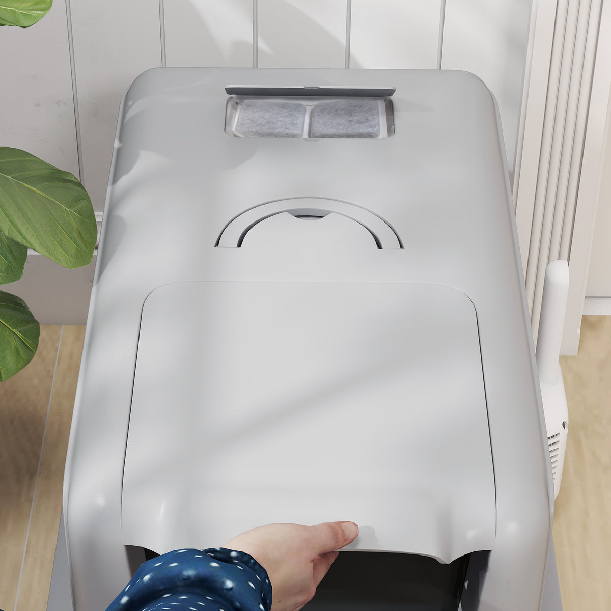 Stainless Steel Cat Litter Box with Removable Lid, Scoop, Filter Bags, for Larger Cats