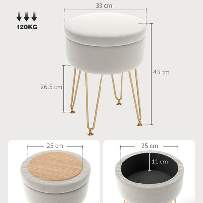 5L Velvet-Feel Storage Ottoman