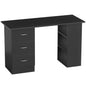 Computer Desk with Drawers, Home Office Desk, Writing Table, PC Workstation with 3 Storage Shelves for Working, Study, 120 x 49 x 72 cm, Black