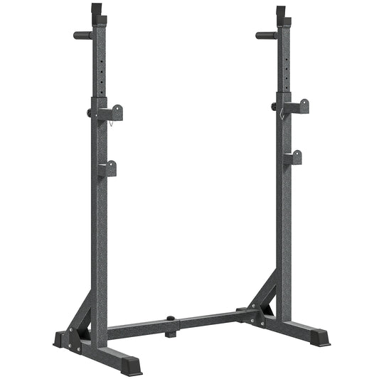 Heavy Duty Barbell Squat Rack, Adjustable and Multifunctional Weight Power Stand, for Home, Gym - Black