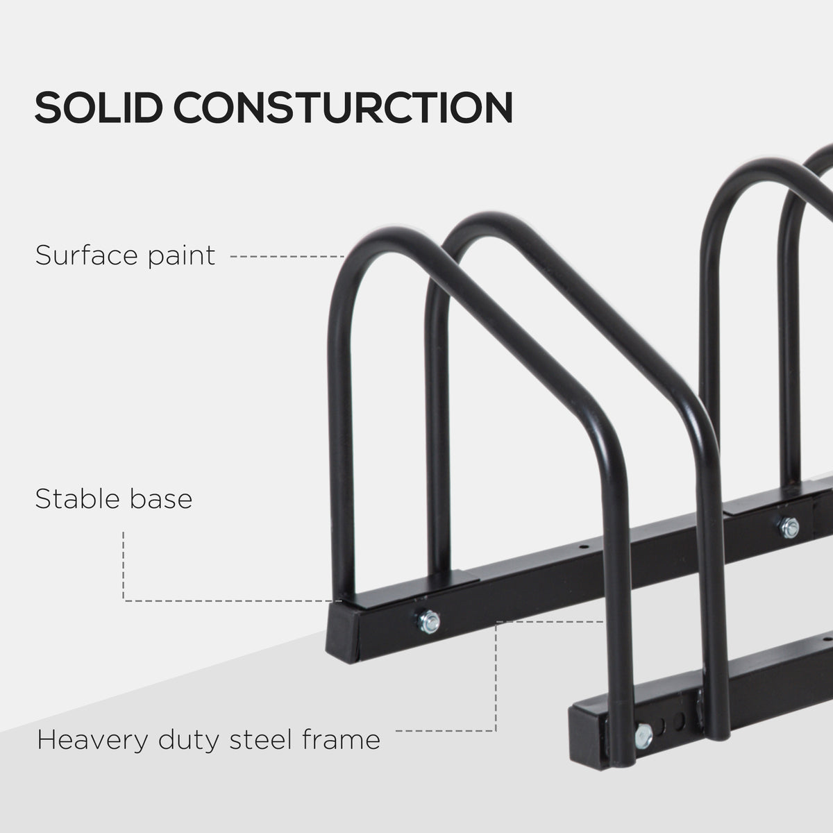 Bike Stand Parking Rack Floor or Wall Mount Bicycle Cycle Storage Locking Stand 179L x 33W x 27H (6 Racks, Black)