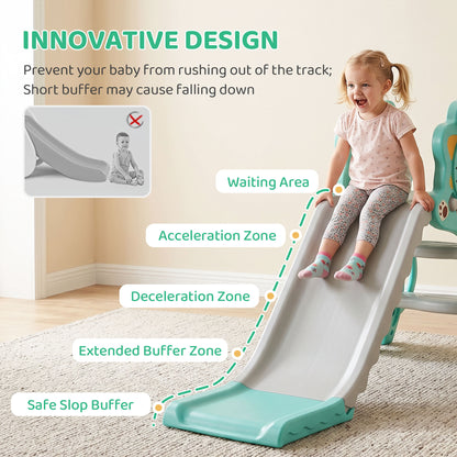 Baby Slide with Basketball Hoop, Climber, Easy to Assemble Kids Slide for Indoor Use, for Ages 18-36 Months