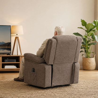 Oversized Riser Recliner Chair with Massage and Heat, Power Lift Recliner for Elderly with Wide Seat and Back