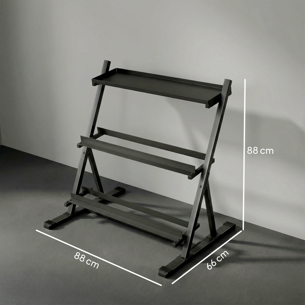 3-Tier Adjustable Dumbbell Rack, Heavy-Duty Weight Rack for Dumbbells, Kettlebells and Multiple Balls, Space-Saving Weight Storage Stand for Home Gym, 200 KG Capacity