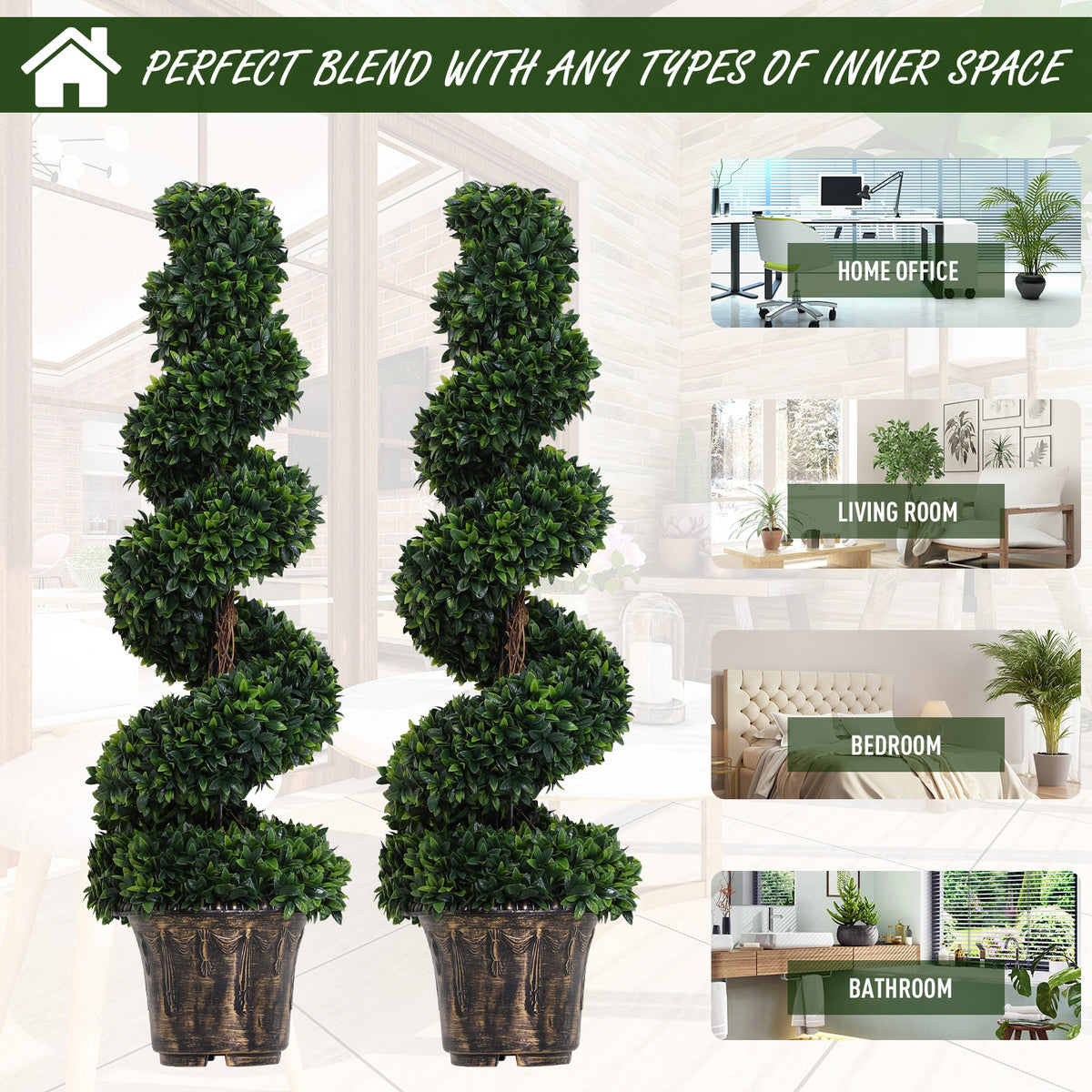 Set of 2 Artificial Plants White Rose Floral in Pot, Fake Plants for Home Indoor Decor, 90cm, Yellow
