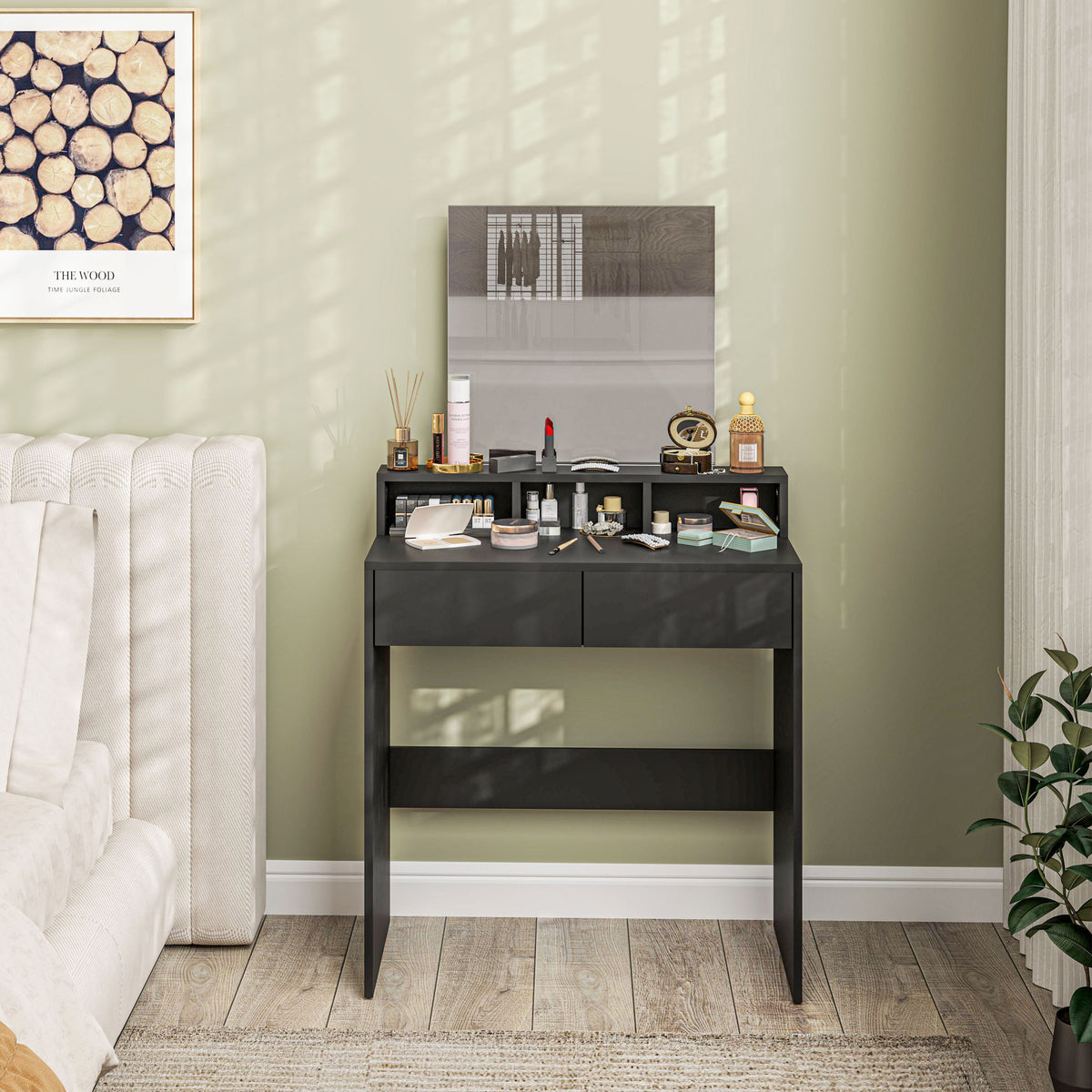 Multi-Storage Dressing Table, with Mirror