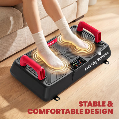 Vibration Plate Exercise Machine with 99 Speed Levels, 3 Programs, Quiet Vibrating Plate with Resistance Bands