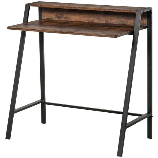 Writing Desk Computer Table Home Office PC Laptop Workstation Storage Shelf 84L x 45W cm Rustic Brown