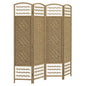 4 Panel Folding Room Divider, Privacy Screen, Paravent Partition Separator for Living Room, Bedroom, Natural