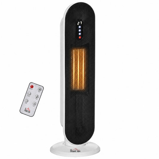 Ceramic Space Heater, Indoor Tower Heater with 2 Heat, Oscillation, Remote Control, Timer, Tip-Over & Overheating Protection, 1200W/2000W