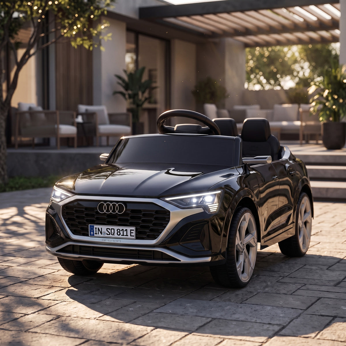 Audi Q8 etron Sportback Licensed Ride on Car with Remote Control, Four-Wheel Suspension, Soft Start for Ages 3-4