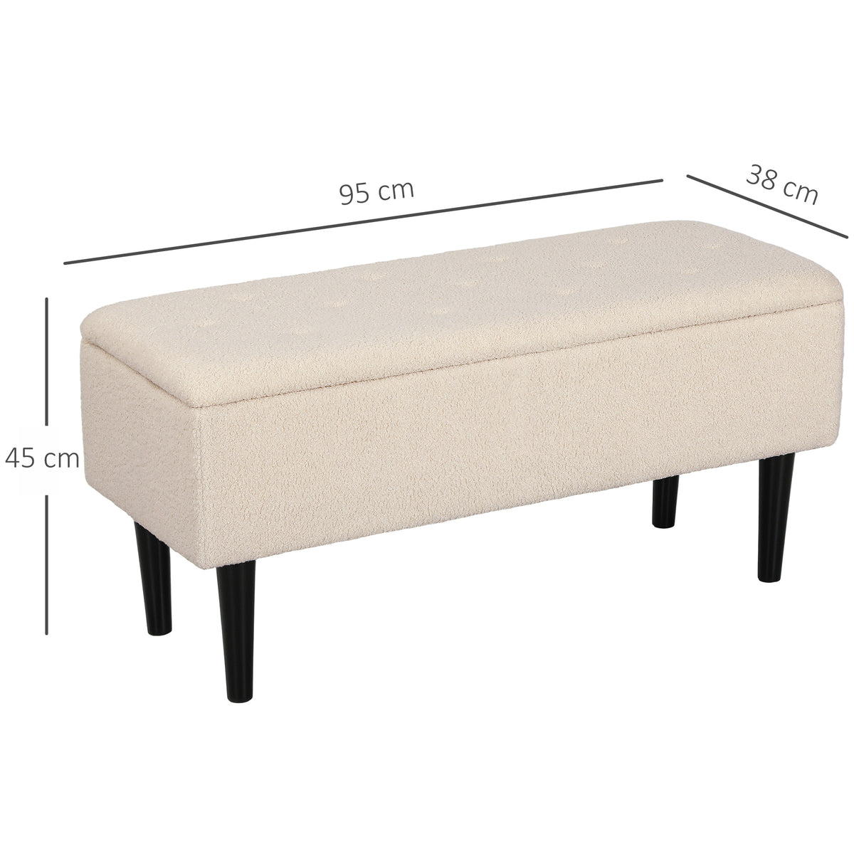 57L Teddy Fleece Storage Ottoman