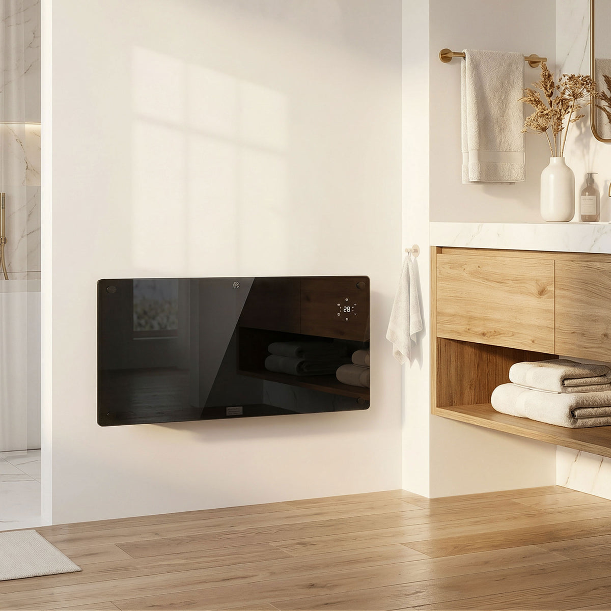 1500W 5-35℃ Smart Control Heater - Black
