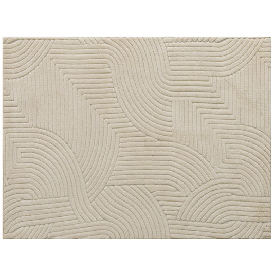 Modern Geometric Rug, Thick Plush, Non-Slip, 200 x 140 cm, Cream, Living Room, Bedroom, Office