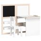 3 in 1 Kids Table and Chair Set with Storage, Whiteboard, Blackboard & Roll Paper for 3-8 Years, White