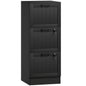 3 Drawer Filing Cabinet with Lock, Office Storage Cabinet with Adjustable Hanging Bars for A4 Letter Size Files, Black