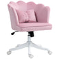 Velvet-Feel Petal Back Office Chair - Pink