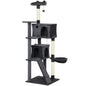 180cm Large Cat Tree Tower with Sisal Scratching Posts, Condos, Plush Perches, Hammock, Ladder, Dark Grey