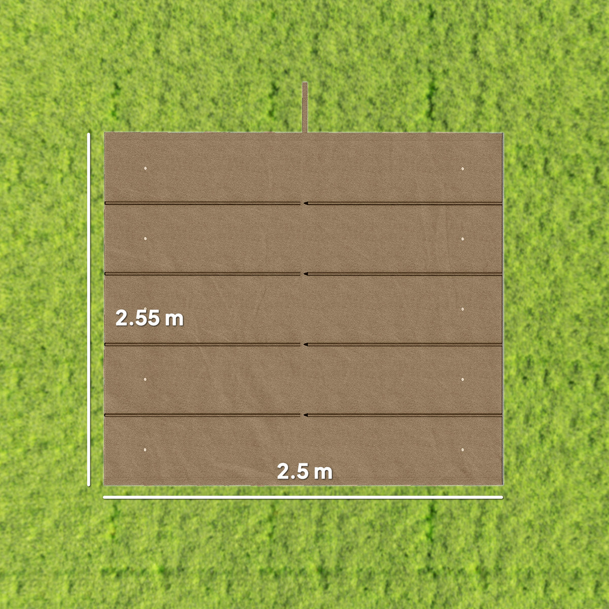 Retractable Pergola Cover, 2.55 x 2.5 m Replacement Canopy Fabric for 3 x 3 m Frame, Roof Top Only, Tan