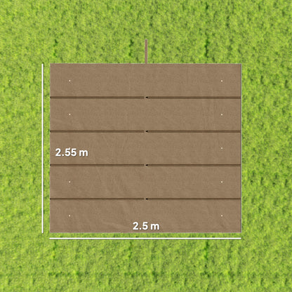 Retractable Pergola Cover, 2.55 x 2.5 m Replacement Canopy Fabric for 3 x 3 m Frame, Roof Top Only, Tan