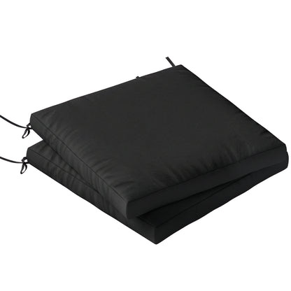 Outdoor Seat Cushions Set of 2 with Ties, Waterproof Garden Seat Pads