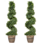 Set of 2 Artificial Plants, Topiary Spiral Cypressd Trees with Pot, for Home Indoor Outdoor Decor, 120cm