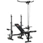 Adjustable Weight Bench with Pulley System, Incline Bench Press Set with Squat Rack, Leg Developer, Butterfly and Weight Storage, for Home Gym Full Body Workout