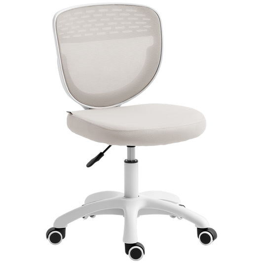 Office Chair, Armless Computer Desk Chair with Breathable Mesh, Adjustable Height, Swivel Wheels