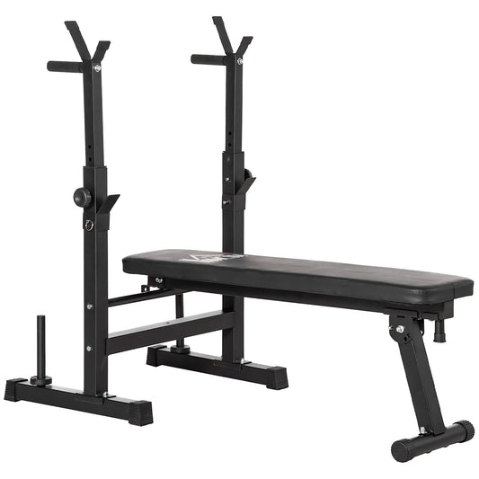 Adjustable Weight Bench, Foldable Bench, with Barbell Rack