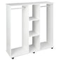 Open Wardrobe Double Mobile Storage Shelves Organizer W/6 Wheels-White