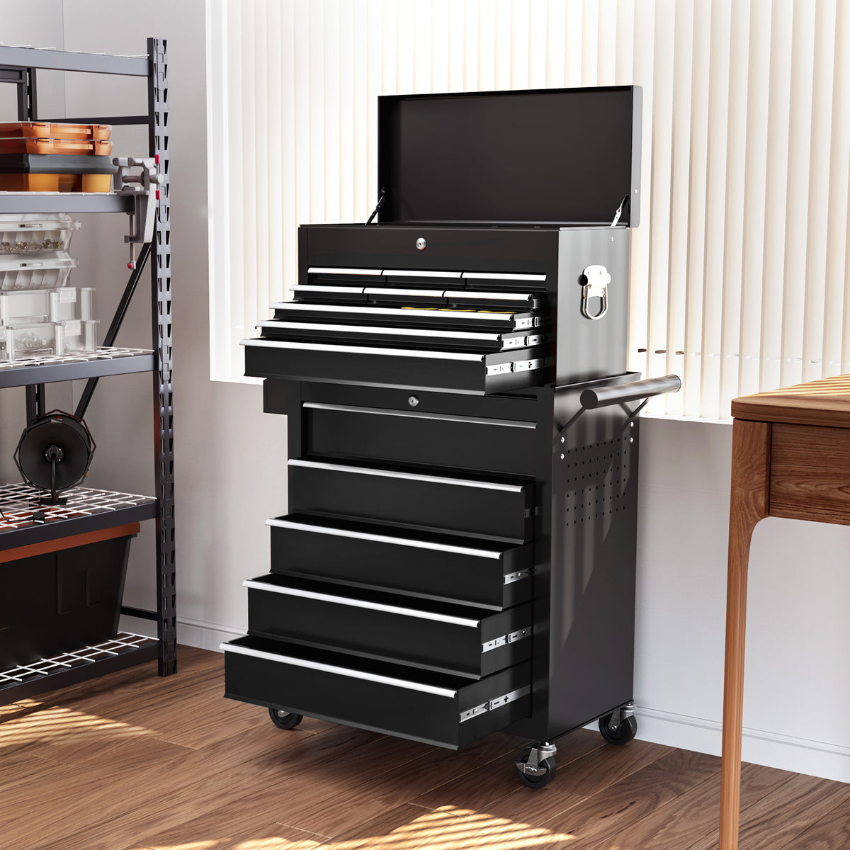 14 Drawer, Two-Part Tool Storage Chest on Wheels