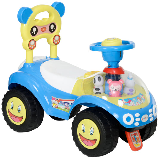 Foot to Floor oddler Ride on Toy w/ Music, Light, Horn, Under Seat Storage, Anti-Over-Backwards Device