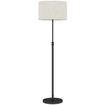 Floor Lamp with Remote, Height Adjustable Standing Lamp with Linen Shade, Dimmable with 3000K-6000K Adjustable Colour Temperatures, Foot Switch for Living Room Bedroom Office