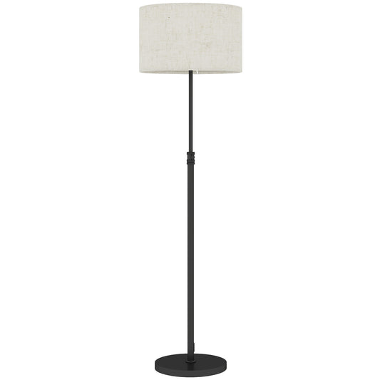 Floor Lamp with Remote, Height Adjustable Standing Lamp with Linen Shade, Dimmable with 3000K-6000K Adjustable Colour Temperatures, Foot Switch for Living Room Bedroom Office